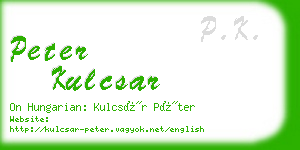 peter kulcsar business card